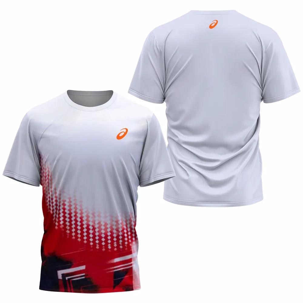 Мужская спортивная футболка для бадминтона, настольного тенниса, для бега на открытом воздухе, фитнеса, с коротким рукавом, свободные топы, летняя повседневная футболка с круглым вырезом, быстросохнущая