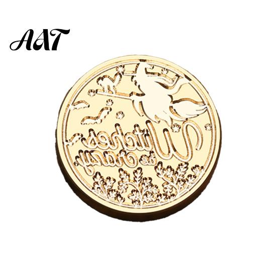 Ghost Wax Stamp Halloween Themed Brass Seal Head, Pumpkin Witch Bat Engraved Pattern Sealing Replacement Head for Envelope Journal Gift Wrap