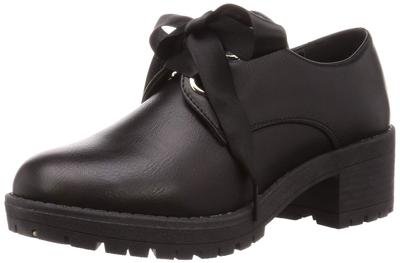Plus Oxford Thick 5cm Tank 2E [San-A Feminine] Туфли на шнуровке, подошва, каблук, подошва, лента, 3580, женские, черные, 26,0 см ~ 26,5 см,