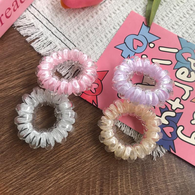 2024 Изысканная яркая эластичная резинка для волос в виде телефонного шнура для свежих девичьих причесок