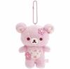 Anniversary Cherry Blossom Flower Lazy Bear Rilakkuma Soft Plush Toy Keychain Sakura Peach Pink Bear Stuffed Animals Doll Charm
