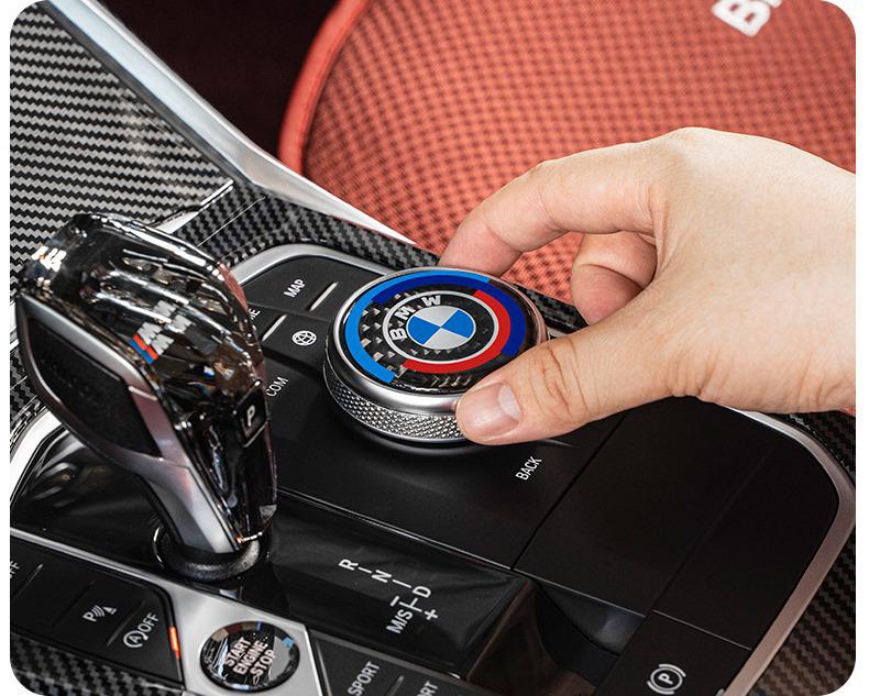 Наклейки на ручку мультимедиа из углеродного волокна для BMW 1-7 серии X3-X7