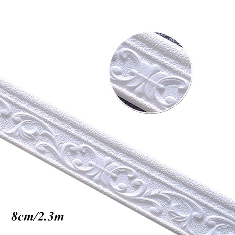 3D самоклеящаяся наклейка на стену, съемная белая водонепроницаемая наклейка на линию талии, домашний декор