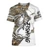 Fishing Graphic 3d Print Men's T-Shirt Summer Short Sleeve Tees Tops Harajuku Fashion Casual Oversized Man Clothing Camisetas