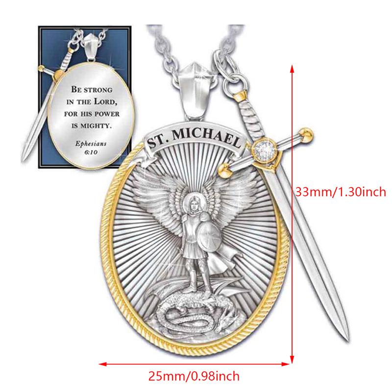 Catholic Patron Saint Pendant Michael St. Michael The Archangel Pendant Necklace
