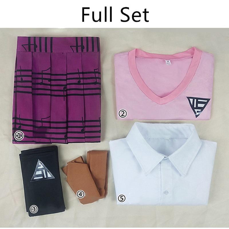 Danganronpa V3 Kaede Akamatsu, костюмы для косплея, женские платья, рубашка в стиле аниме, жилет, юбка, носки для девочек, школьная форма JK