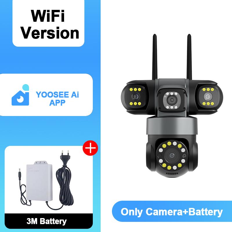 YOOSEE Ai APP Камера Уличная Водонепроницаемая HD 6MP WIFI IP CCTV Ночное Видение Двусторонняя Связь Умная Камера PIR Мобильное Отслеживание Трехлинзовая Камера