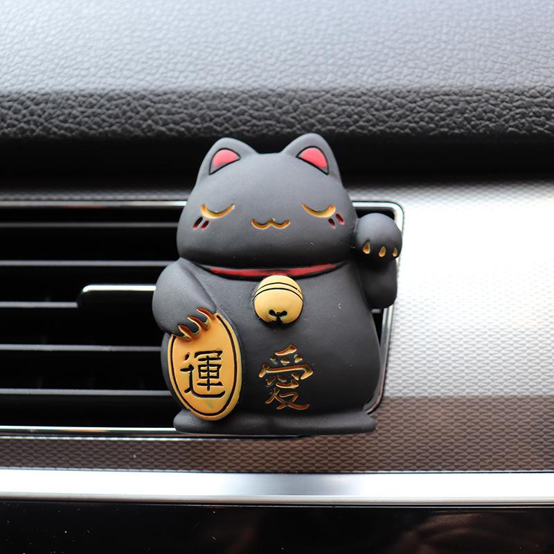 Lucky Cat Car Air Freshener Fragrance Diffuser Resin Art Car Air Conditioner Outlet Vent Perfume Clip Auto Interior