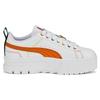 Puma Womens Mayze Pierced 'White Orange Brick' (women's sizes) White / Orange Brick Skate Shoes 386582 02