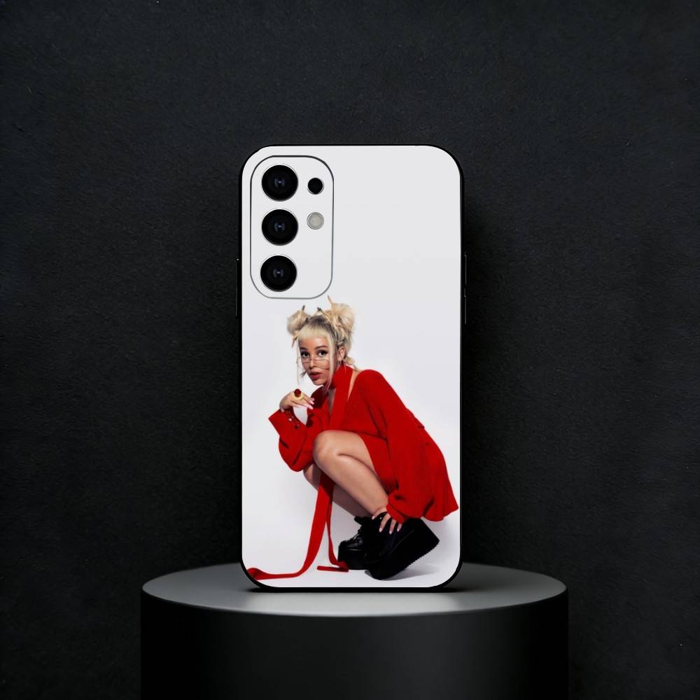 Милый Чехол для Телефона с Кошкой D-DOJA Певицей Для Samsung S25,S24,S23,S22,S21,S20,Plus,Fe,Lite,Других Черный Чехол