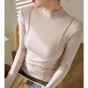 Autumn and Winter New Semi-turtleneck T-shirt Women's Long-sleeved Thin Bottoming Shirt Top