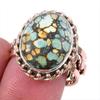 Натуральный тибетский драгоценный камень бирюза 925 пробы, одноцветное серебро, двухцветное кольцо, размер 9US b2y68