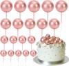 20 Pcs Mini Balloon Cake Topper Decorations with Gold Balls On Sticks - Cake Picks for Birthday, Wedding, and Party Decorations