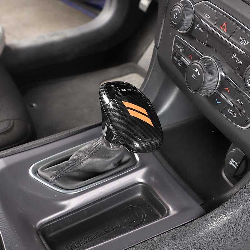 Gear Shift Panel Cover For Dodge Charger Gear Lever Protective Sticker For Dodge Challenger 2015 Up For Durango 2018 Up ABS Carbon Fiber Accessories