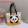 Cute Canvas Shoulder Bag With Zipper Closure For School And Office