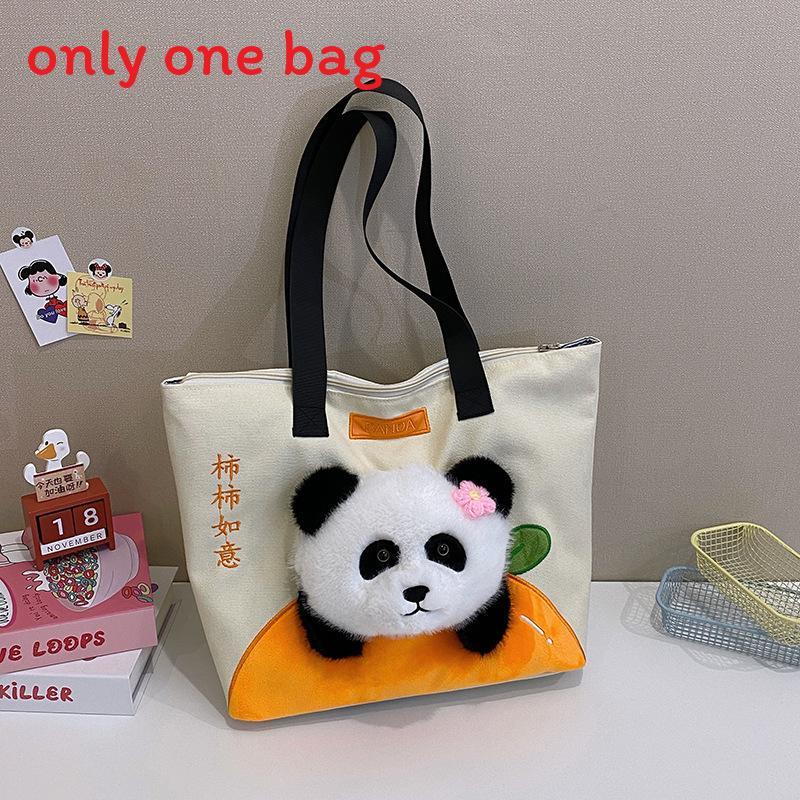 Cute Canvas Shoulder Bag With Zipper Closure For School And Office