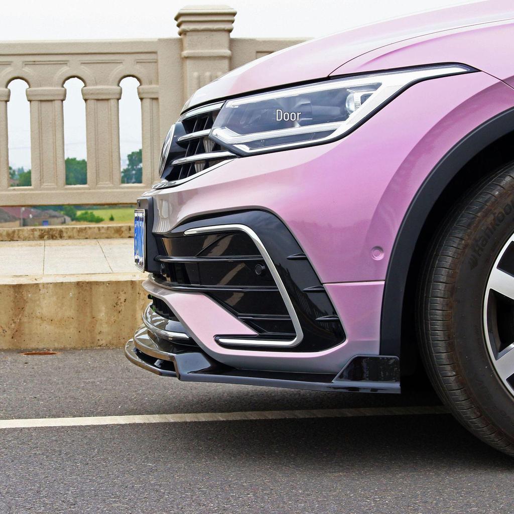 Подходит для 2022 Volkswagen Tiguan L R-Line Передний сплиттер Спортивный лип-спойлер
