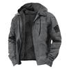 Men's Casual Zippered Pocket Hooded Jacket Men's Solid Color Fashion Warm Jacket