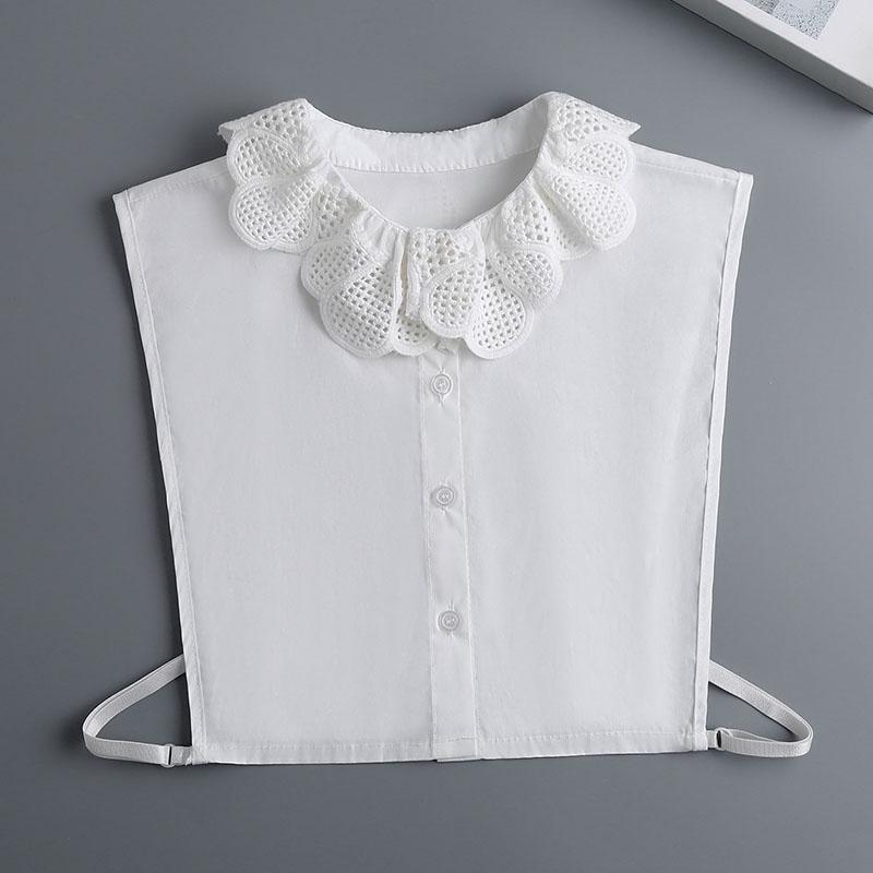 Flower Lapel Shirt Fake Collar for Womens Korean Shirt Detachable Collar Female Removable Sweater Cotton Neck False Collar