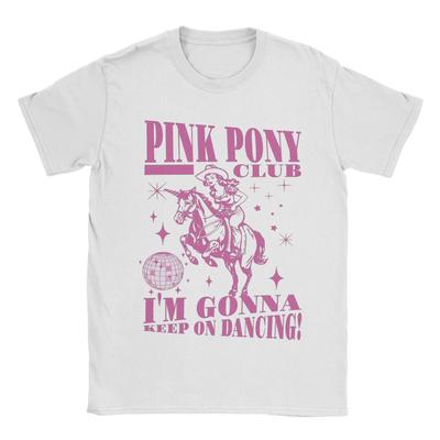 Хлопковая футболка Chappell Roan Pink Pony Club для мужчин, летняя, винтажная, с круглым вырезом, в стиле хиппи, оверсайз, с узором