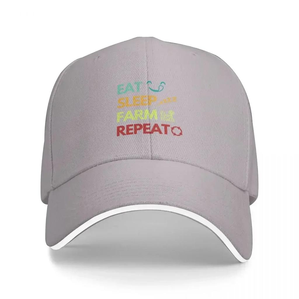 Eat sleep farm repeat Farm quote Baseball Cap tea Hat Bobble Hat Unisexs Caps Womens