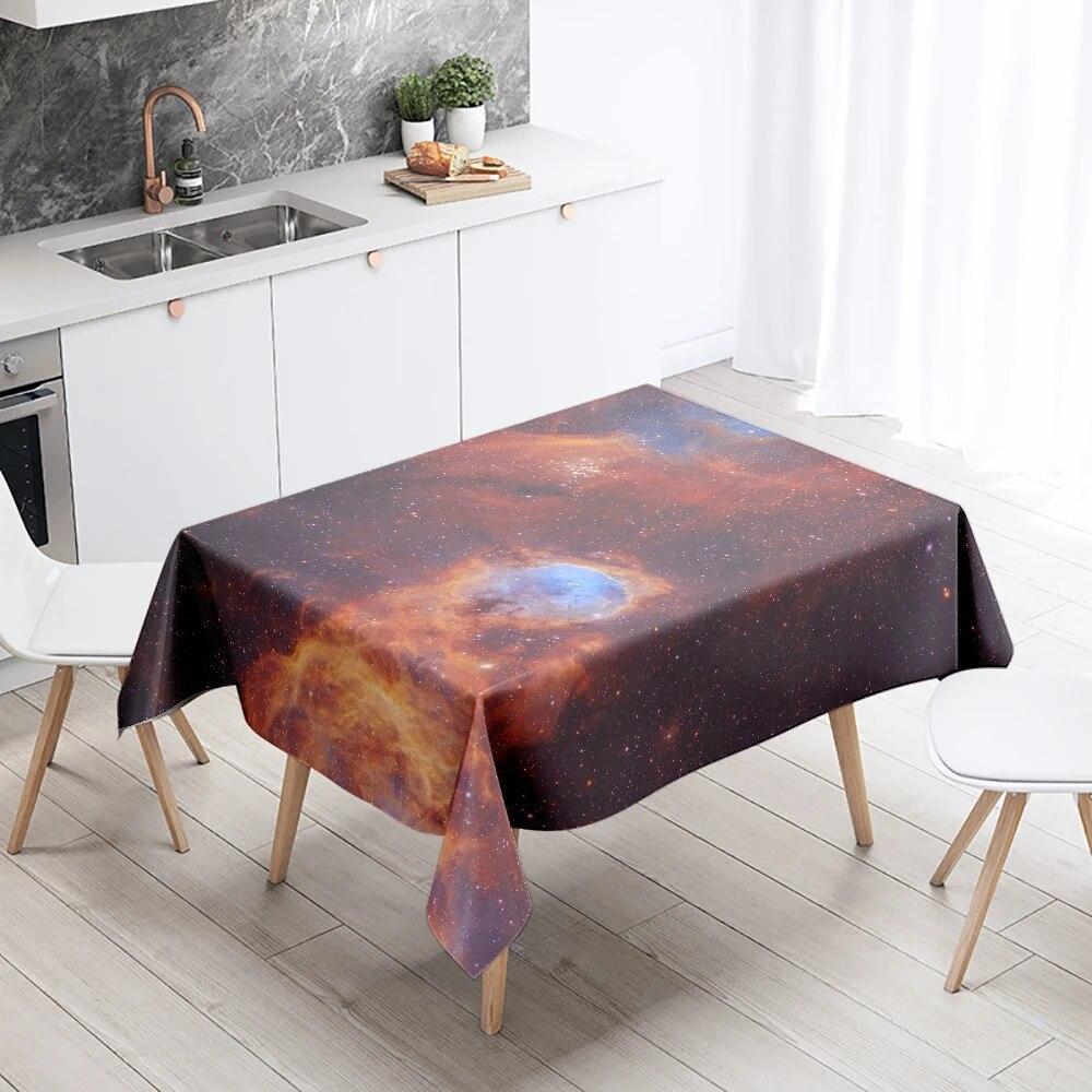 Starry Universe Tablecloth Cumulus Antifouling Waterproof Rectangular Kitchen Dining Table Home Decoration