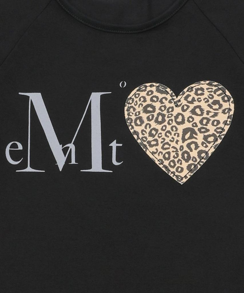 MUCENT Coron Leopard Print Heart Patch Short Sleeve T-Shirt (2 Colors)