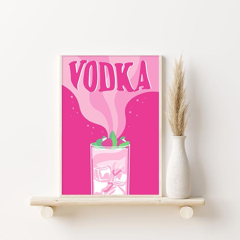 Trendy Champagne Gallery Wall Print Retro Colorful Posters Boho Pink Aesthetic Edgy Canvas Painting Dorm Teen Picture Room Decor