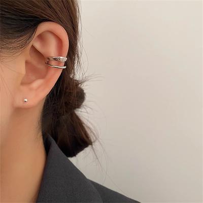 Женские серьги-клипсы без прокола, двойные, С-типа, простые, в стиле ins, серьги-клипсы для козелка, серьги с дизайном, холодный ветер
