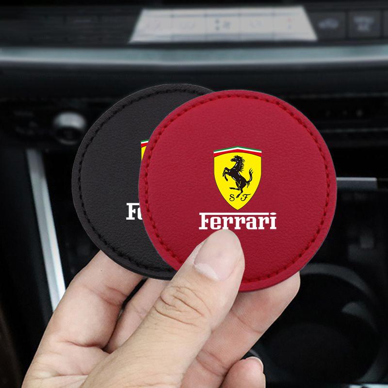 2pcs Car Auto Water Cup Slot Non-Slip Mat Accessories For Ferrari Roma 488 Portofino F8 Roma Spider SF90 Superfast Competizione JW5