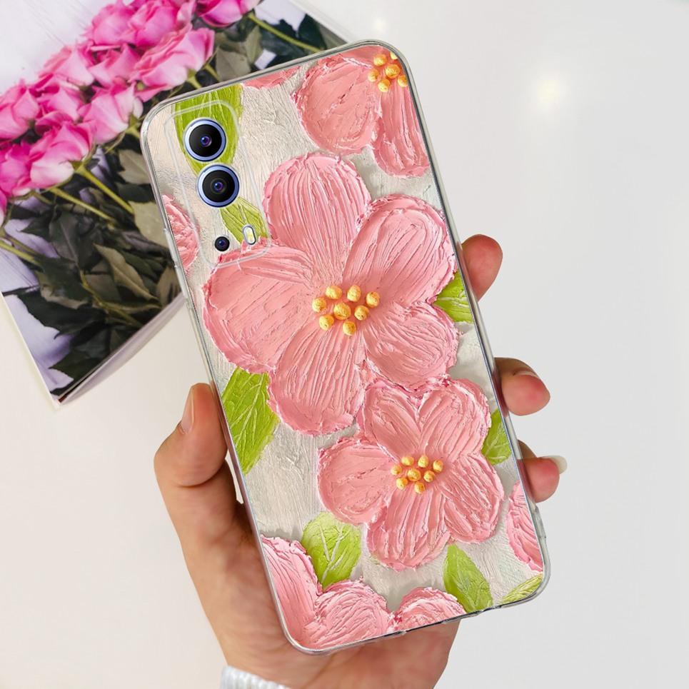 For Vivo Y72 5G Y52 5G Y75s 5G Phone Mask Back Cover 2024 New Fashion Stylish Clear Pattern Coques For Vivo V2041 2053 Soft Case