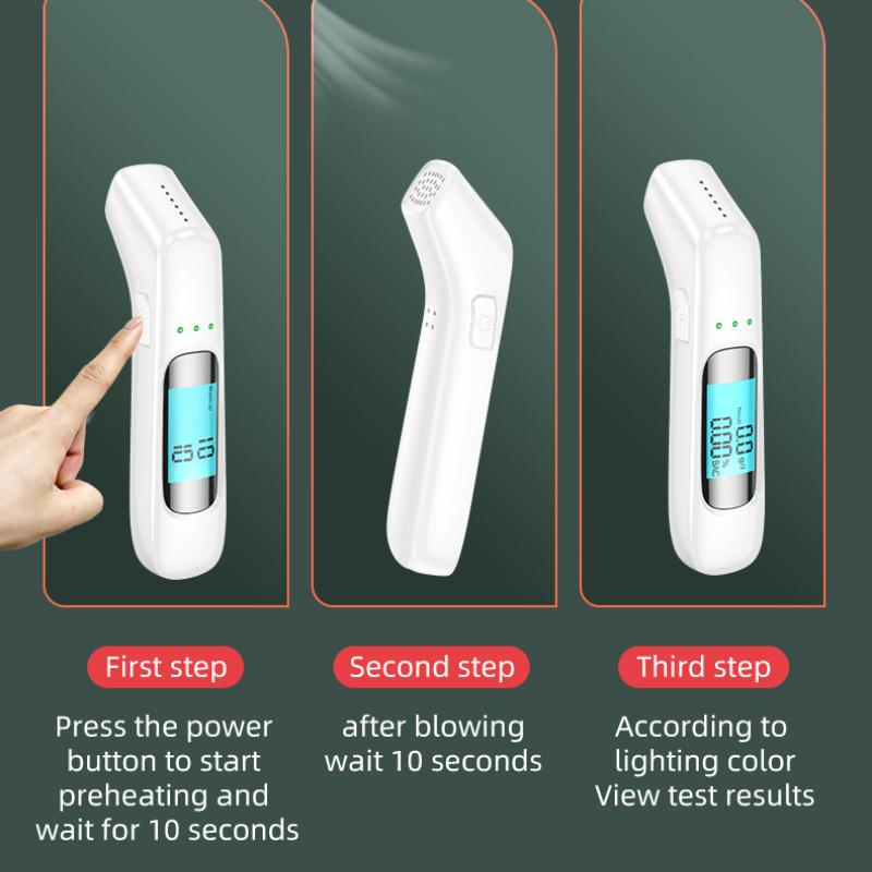 2024 New Digital Alcohol Breath Tester Mini Breathalyzer Handheld Analyzer Portable Measurement and Testing Instrument for Household Alcohol Testing