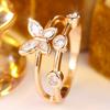 European and American style butterfly zircon ring  Exquisite and luxurious accessories for trendy influencers