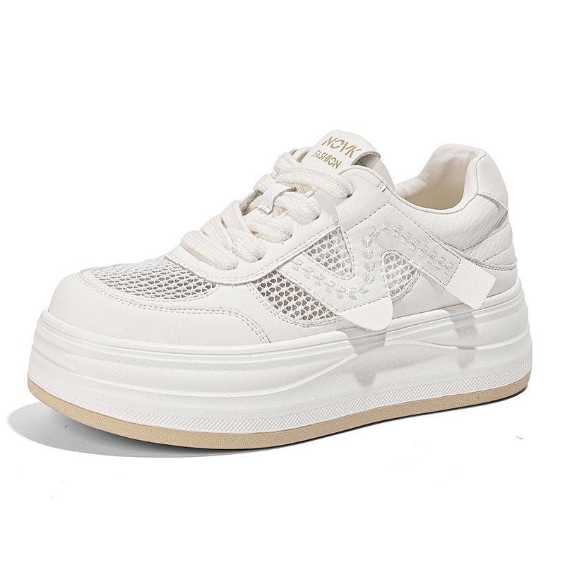 Women's 2026 summer new shoes women's shoes platform heightening shoes women's board shoes mesh breathable casual shoes