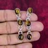 Tiger's Eye 925 Solid Sterling Silver Earrings, Handmade Gemstone Earrings, Gift For Mom Antique Jewelry