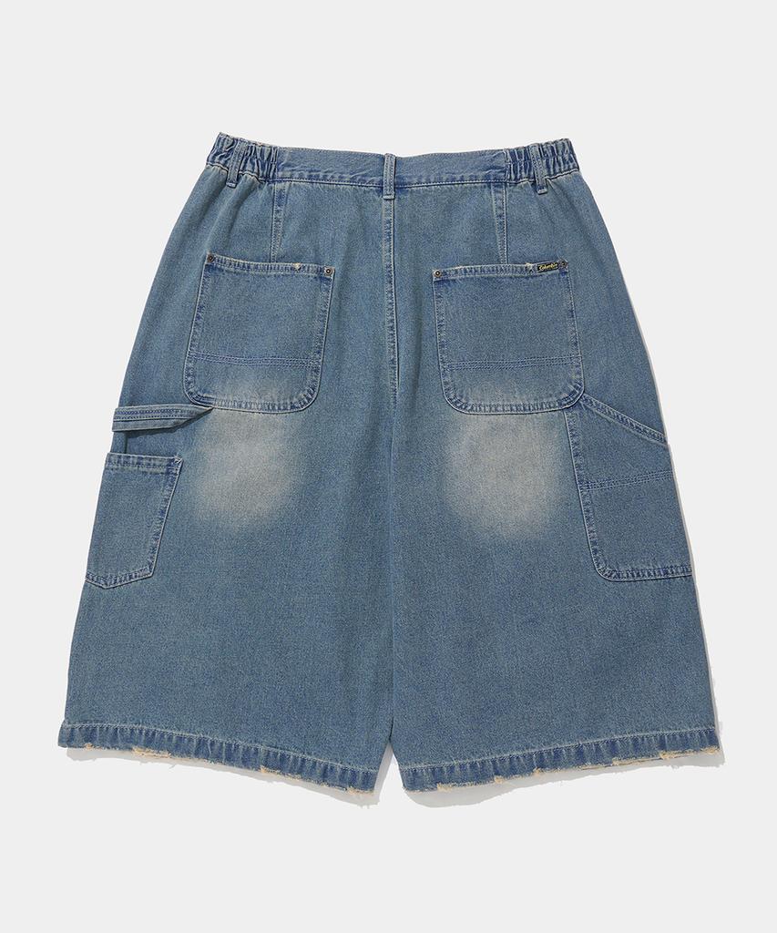 COLUMBIA UNIVERSITY Utility Double-Knee Denim Bermuda Shorts Pants_Light Jean