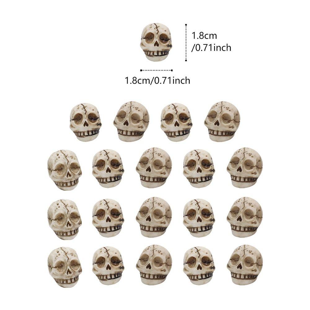 20PCS Lightweight Halloween Skull Figurine Resin Miniature Dragon Skull Figurine  Home Decoration