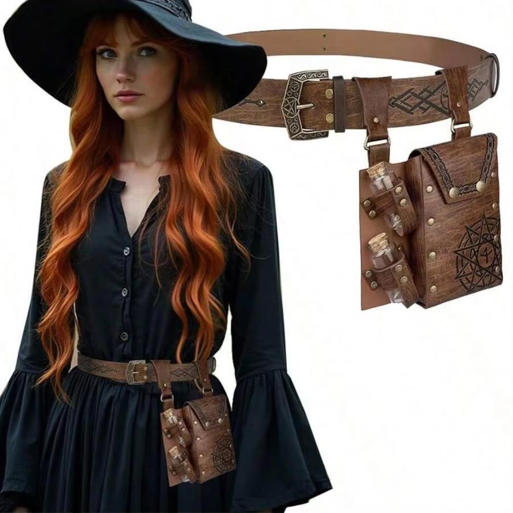 2/3/4pcs Embossed Medieval Wizard Cosplay Set Fantasy Viking Renaissance Waistband Decorations