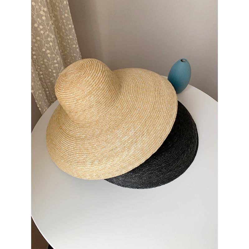 Винтажная элегантная соломенная шляпа Hepburn Dome Bell Straw Grass для женщин, солнцезащитный козырек от солнца, вогнутая пляжная соломенная шляпа