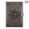 Винтажный дневник с замком B6, чехол из искусственной кожи, ретро-блокнот, 3-значный кодовый замок с паролем