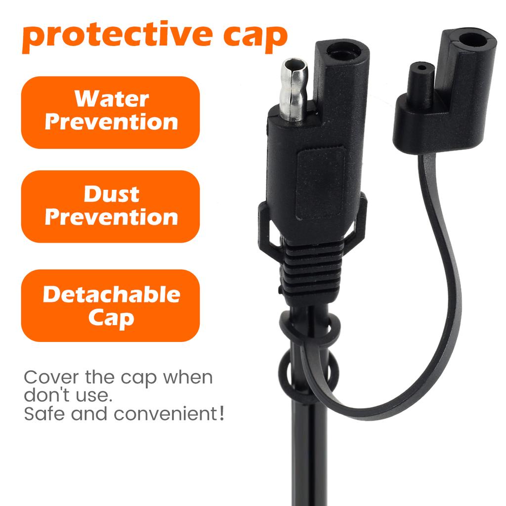 Кабель-аксессуар SAE к клемме-кольцу, провод для зарядки аккумулятора мотоцикла, сборка с быстроразъемным соединением SAE к клемме-кольцу