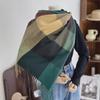 Women's Autumn/Winter 2022 Warm Imitation Cashmere Plaid Scarf Shawl - Korean Style