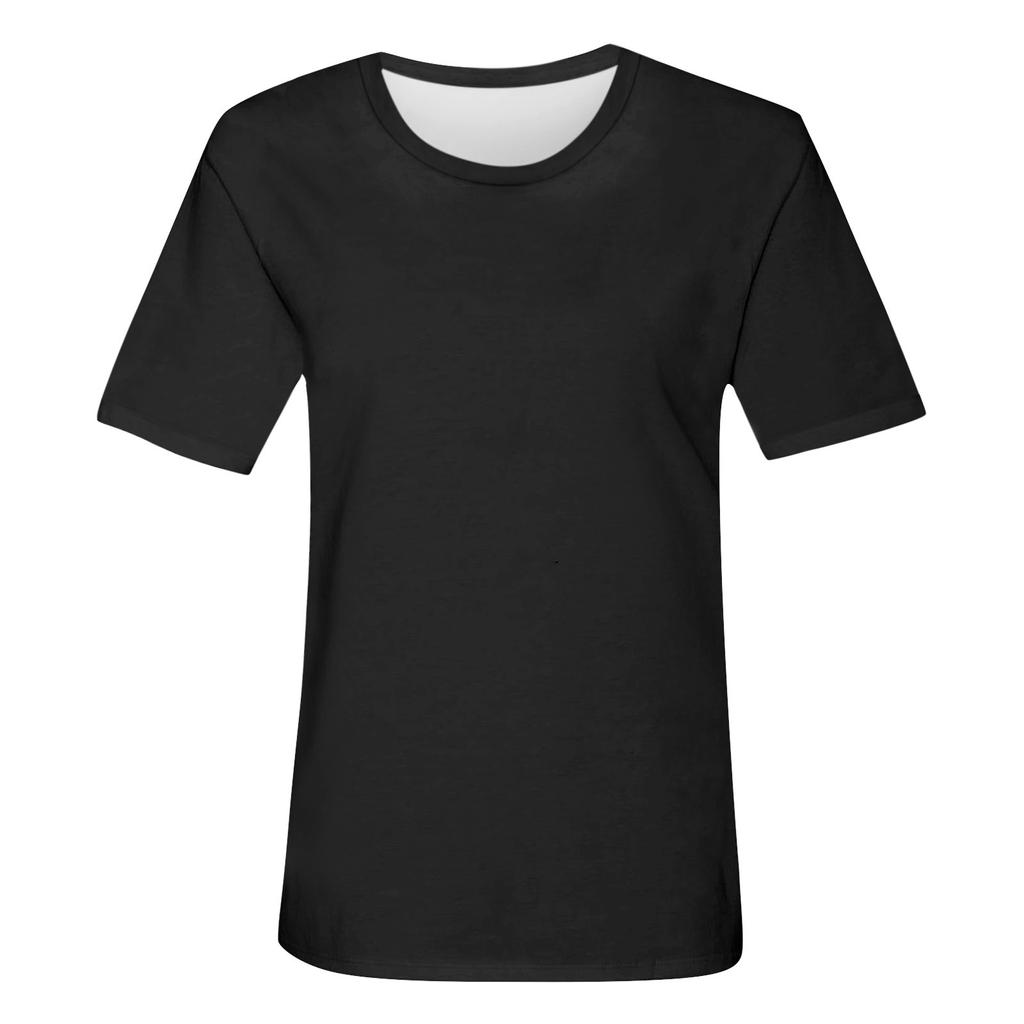 Женская модная повседневная однотонная блузка с круглым вырезом и коротким рукавом