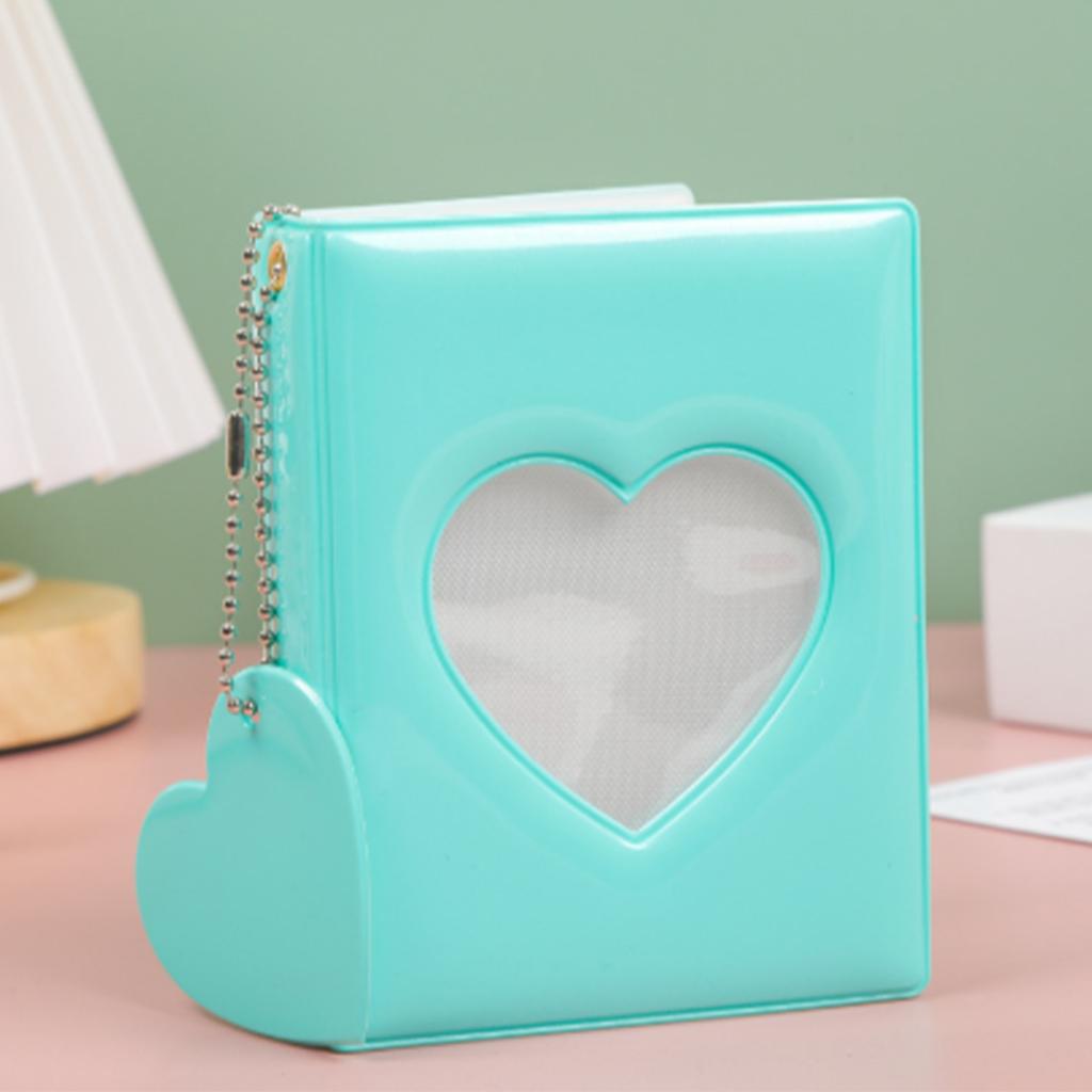 Pockets Photo Album Hollow Heart Cover DIY Making 3in Single Compartment PVC Pure Color Simple