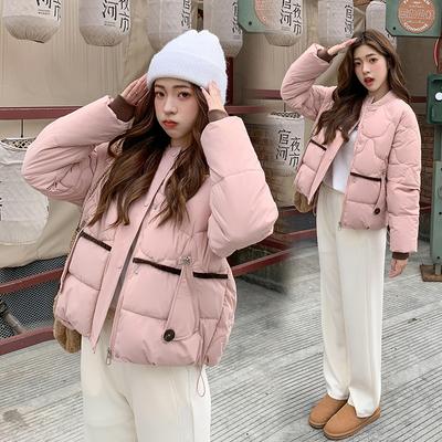 Модная и универсальная пуховая хлопковая куртка с бейсбольным воротником женская зима 2025 новая повседневная и универсальная простая укороченная куртка