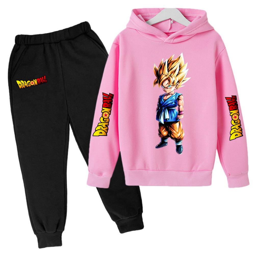 MINISO Уличный костюм Goku Fashion Girl Boy Одежда Аниме Dragon Ball Z Зимние детские комплекты 2025 Kawaii Теплые размеры 100-160 Топы Милые Теплые