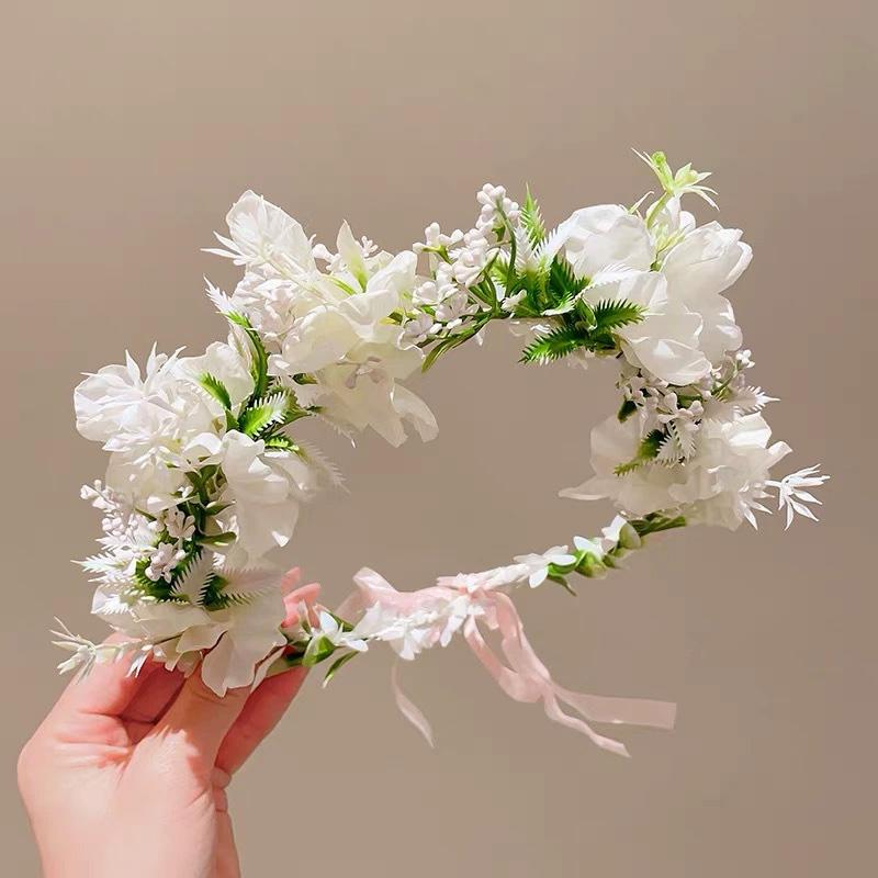 1 шт. Сказочный венок Реквизит для фотосъемки Головной убор Богемный стиль Лента Повязка на голову Лесная серия Головной убор Цветочный венок