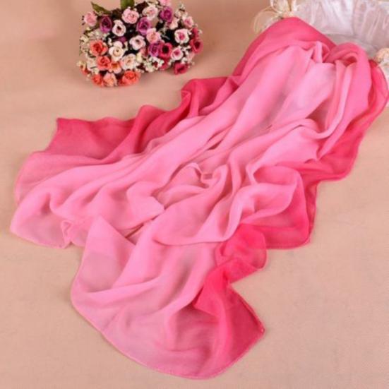 Женский шифоновый шарф с градиентом