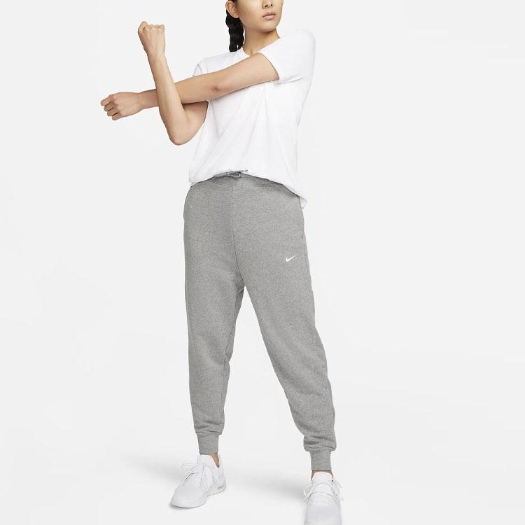 Nike Женские джоггеры Dri-FIT One Solid Logo Drawstring, серые, FB5435-091
