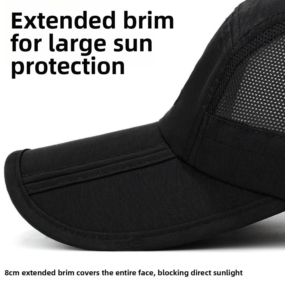 Solid Color Outdoor Sun Hat Foldable Sports Caps Simple Baseball Cap Camping